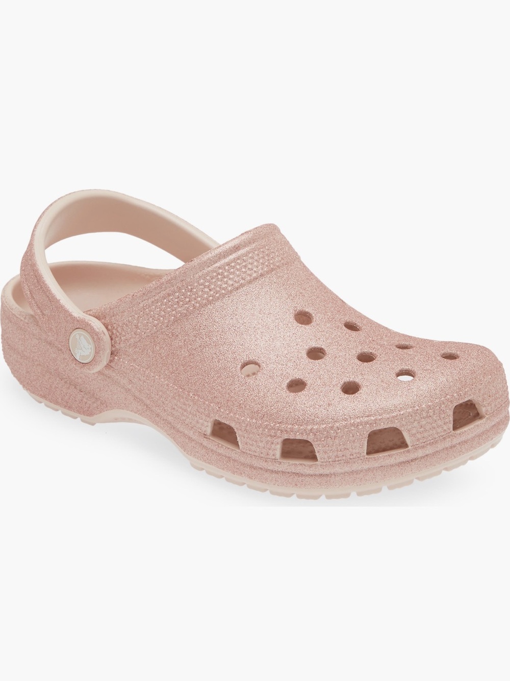 CROCS Kids' Classic Glitter Clog in Rose Gold